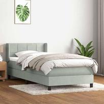Box Spring Lova su čiužiniu Šviesiai pilka 90x210 cm Velvet