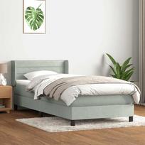 Box Spring Lova su čiužiniu Šviesiai pilka 90x210 cm Velvet