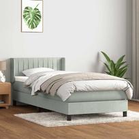Box Spring Lova su čiužiniu Šviesiai pilka 90x210 cm Velvet