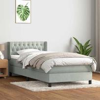 Box Spring Lova su čiužiniu Šviesiai pilka 90x210 cm Velvet