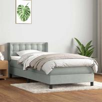 Box Spring Lova su čiužiniu Šviesiai pilka 90x210 cm Velvet