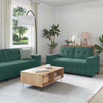 Sofos komplektas 3 pcs Tamsiai žalia 221 x 80 x 80 cm Aksomas