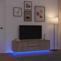 TV spintelė su LED lemputėmis, ąžuolo spalvos, 160,5x41x50 cm