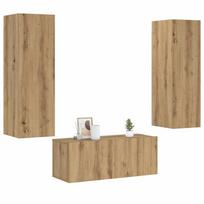 3 dalių sieninis televizoriaus spintelės komplektas Artisan Oak