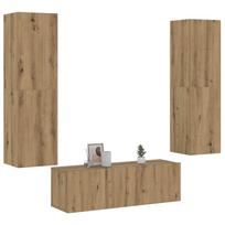 3 dalių sieninis televizoriaus spintelės komplektas Artisan Oak