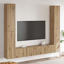 6 dalių sieninis televizoriaus spintelės komplektas Artisan Oak