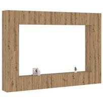 8 dalių sieninis televizoriaus spintelės komplektas Artisan Oak