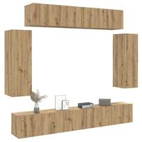 6 dalių sieninis televizoriaus spintelės komplektas Artisan Oak