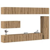 7 dalių sieninis televizoriaus spintelės komplektas Artisan Oak