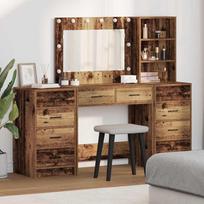 Makiažo stalas 3 pcs Ruda 40 x 41 x 135 cm Apdirbta mediena