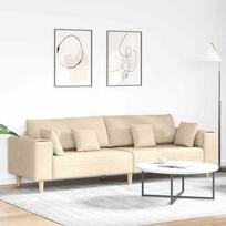 Sofa su pagalve Kreminė 250 x 77 x 76 cm audinys