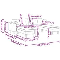 Sofa su pagalve 3 pcs Juoda audinys