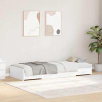 Lovos rėmas su galvūgalio Balta 90 x 200 cm Apdirbta mediena