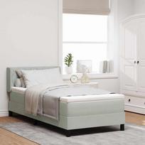 Kiemas lova su čiužiniu Šviesiai pilka 200 x 90 cm Poliesteris