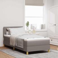 LED Čiužinio Lova su čiužiniu su LED Taupe 90 x 190 cm audinys