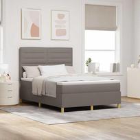 LED Čiužinio Lova su čiužiniu Taupe 140 x 190 cm audinys