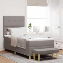 Kiemas lova su čiužiniu su galvūgalio Taupe 80 x 200 cm audinys