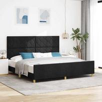 Lovos rėmas su galvūgalio Juoda 200 x 200 cm audinys