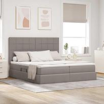 Lova su LED juostelių žibintais Taupe 180 x 200 cm audinys