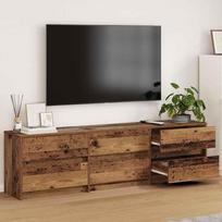 TV vienetai 2 pcs Senovinis medis 180 x 34 x 50 cm