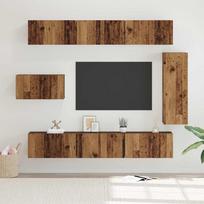 TV spintelių komplektas 8 pcs Senovinis medis Apdirbta mediena