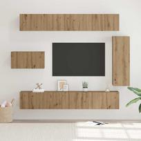 TV spintelių komplektas 8 pcs Amatininkų ąžuolas