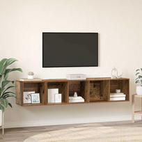 TV spintelės komplektas 2 pcs Senovinis medis Apdirbta mediena