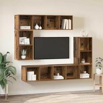 TV spintelių komplektas 4 pcs Senas medis Apdirbta mediena