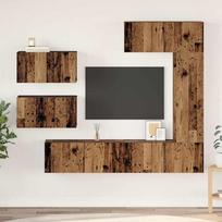 TV spintelių komplektas 6 pcs Senovinis medis Apdirbta mediena