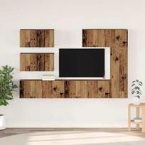 TV spintelių komplektas 6 pcs Senovinis medis Apdirbta mediena