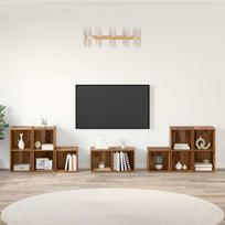 TV spintelės komplektas 8 pcs Senovinis medis Apdirbta mediena