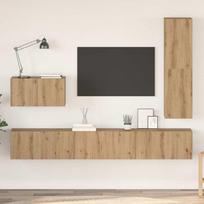 TV spintelių komplektas su stalčių 4 pcs Amatininkų ąžuolas