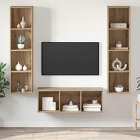 TV spintelių komplektas 3 pcs Amatininkų ąžuolas