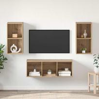 TV spintelių komplektas Amatininkų ąžuolas 37 x 37 x 107 cm