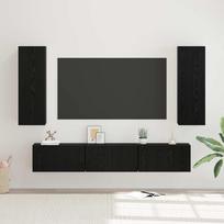 TV spintelių komplektas 5 pcs Juodas ąžuolas Apdirbta mediena