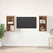 TV spintelių komplektas 2 pcs Senovinis medis 37 x 37 x 72 cm