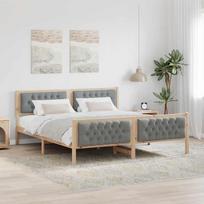Lovos rėmas Šviesiai pilka 160 x 200 cm Kietos pušies mediena