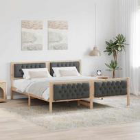 Lovos rėmas Tamsiai pilka 160 x 200 cm Kietos pušies mediena