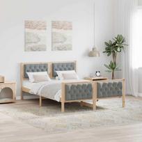 Lovos rėmas Šviesiai pilka 150 x 200 cm Kietos pušies mediena
