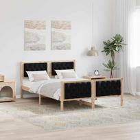 Lovos rėmas Juoda 150 x 200 cm Kietos pušies mediena