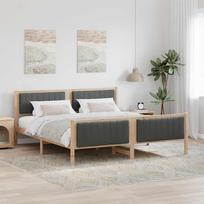 Lovos rėmas ruda ir tamsiai pilka 180 x 200 cm Pušies masyvas