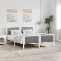 Lovos rėmas Balta ir šviesiai pilka 150 x 200 cm Pušies masyvas