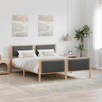 Lovos rėmas ruda ir tamsiai pilka 150 x 200 cm Pušies masyvas