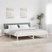 Lovos rėmas Balta ir šviesiai pilka 200 x 200 cm Pušies masyvas