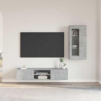 TV spintelių komplektas FLORIN Betono pilka Apdirbta mediena