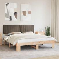 Lovo rėmas su apmuštu galvūgaliu Taupe 180 x 200 cm