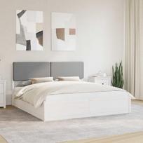 Lovo rėmas su apmuštu galvūgaliu Šviesiai pilka 180 x 200 cm