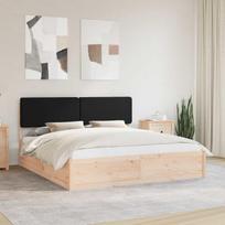 Lovo rėmas su apmuštu galvūgaliu Juoda 200 x 200 cm