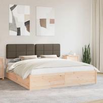Lovo rėmas su apmuštu galvūgaliu Taupe 200 x 200 cm