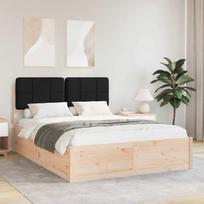Lovo rėmas su apmuštu galvūgaliu Juoda 160 x 200 cm